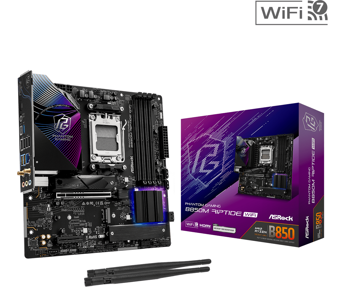 เมนบอร์ด ASROCK B850M Riptide  - X870E Atx Motherboard บทวิจารณ์และราคา