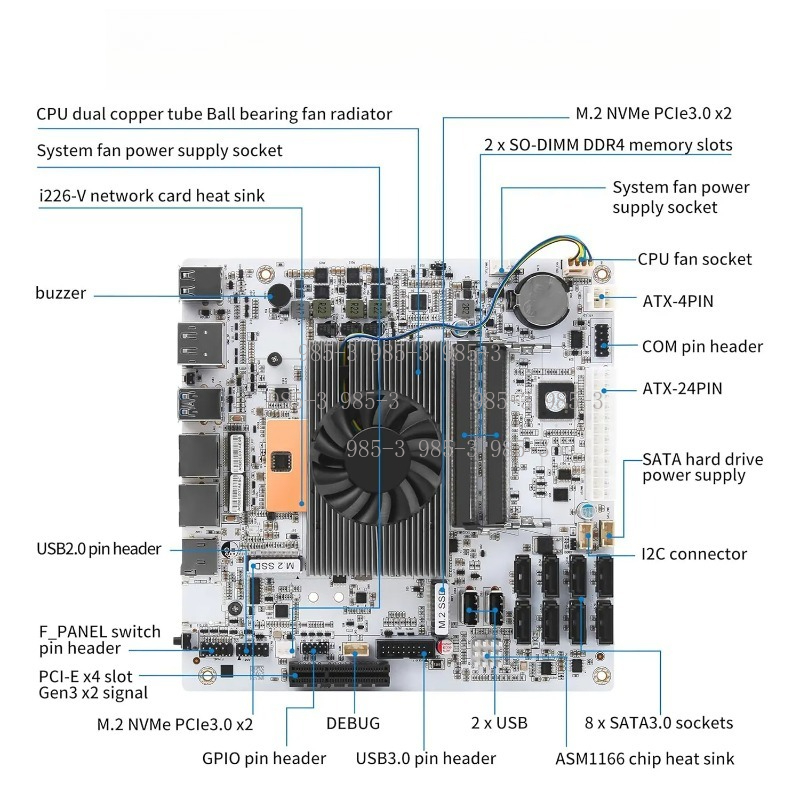 เมนบอร์ดมินิ ITX สีขาว M11 NAS - Mini Itx Dual 2.5G Nas Motherboard บทวิจารณ์และราคา